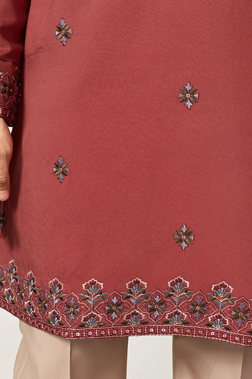 Luxury Royal Look Orange Kurta With Dupatta For Mens Collection