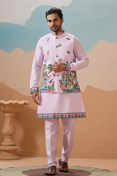Vantara Design Luxury Lavender Mens Wear Koti Kurta