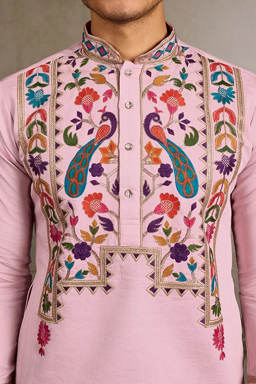 Pink Stylish Traditional Kurta for Mens Wear