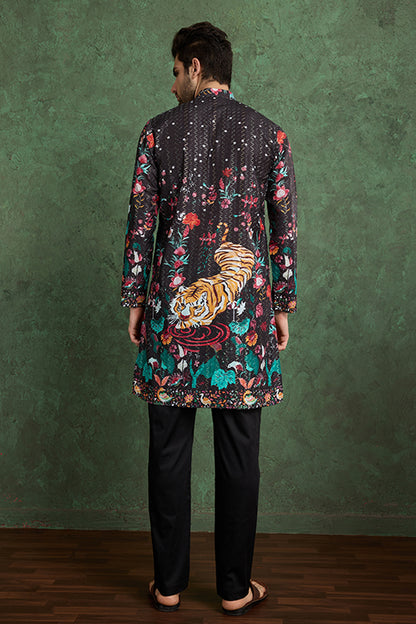 Classy Black Comfortable Kurta Clothes For Men