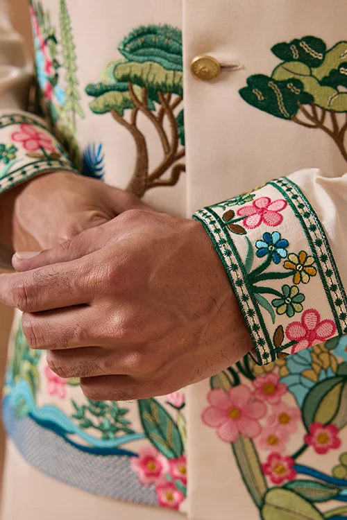 Latest Beige Color Koti Kurta Set for Mens Wear Collection