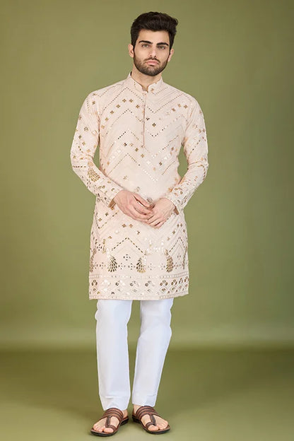 Stylish Ivery Silk Kurta For Special Occasions