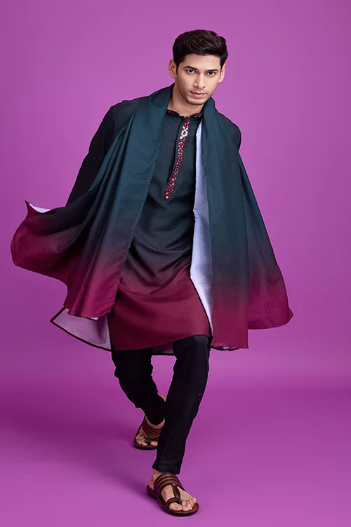 Traditional Kurta Dupatta Set Hand Mirror Work Perfection