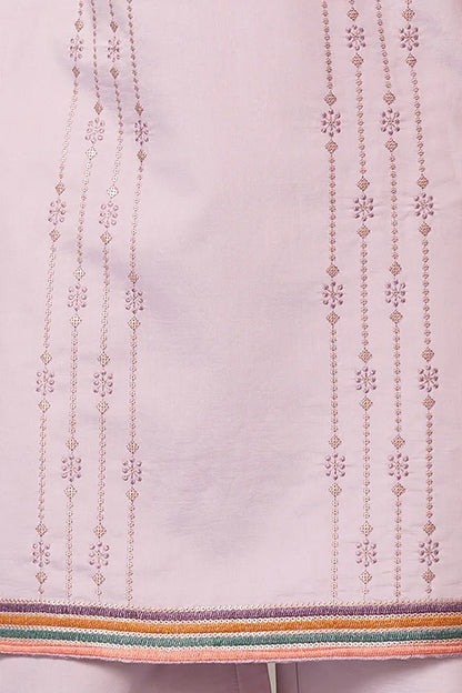 Royal Look Lavender V Neck Kurta Pant For Mens Wear