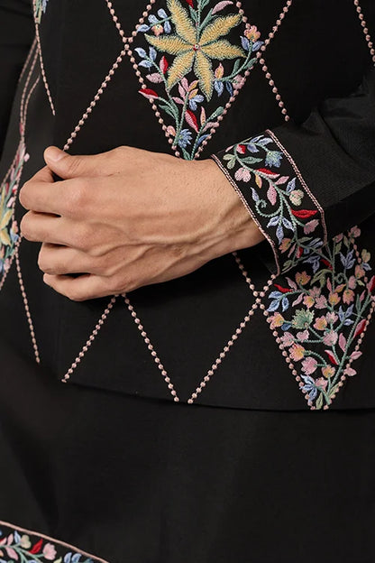 Premium Wedding Black Koti Kurta Pajama for Mens Wear