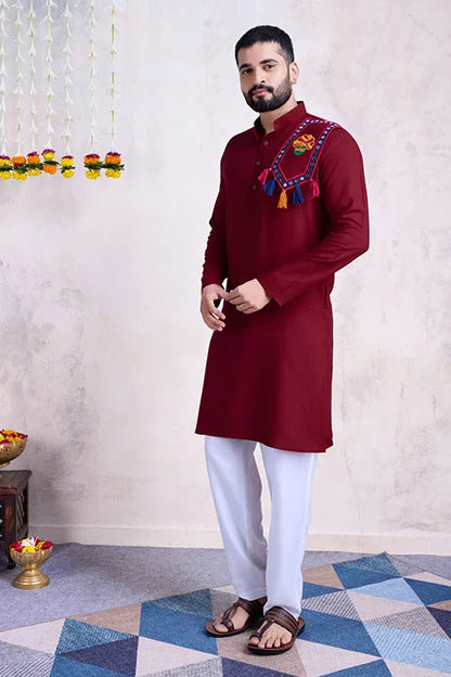 Maroon Color Navratri Special For Mens Wear Collection