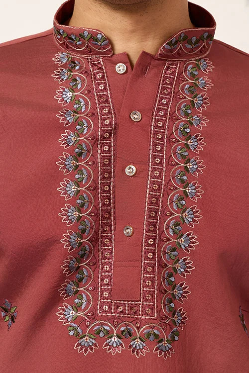 Luxury Royal Look Orange Kurta With Dupatta For Mens Collection