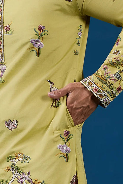 Haldi Special Yellow Outfit Kurta For Mens Wear Collection