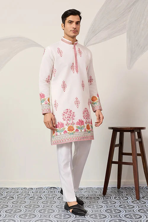 Royal Prince White Kurta Outfit For Mens Wear Collection