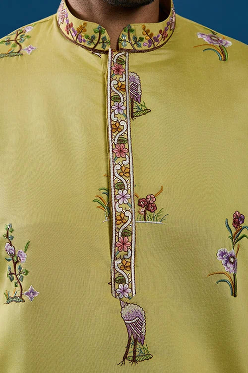 Haldi Special Yellow Outfit Kurta For Mens Wear Collection