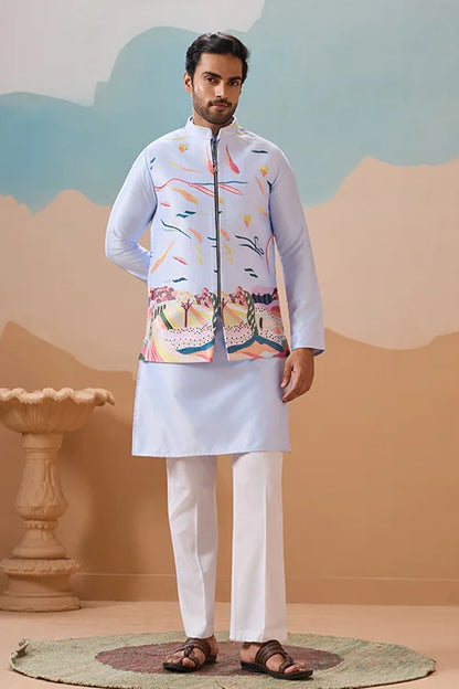Sky Exclusive Wedding Wear Koti Kurta Pair with Mens Wear