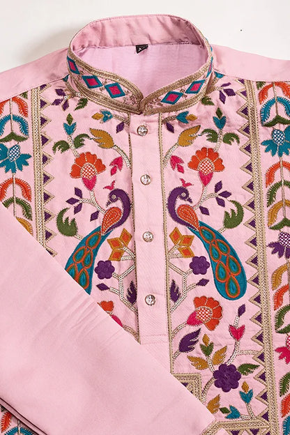 Pink Stylish Traditional Kurta for Mens Wear