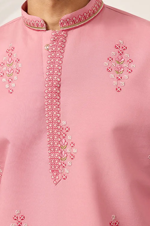 New Stylish Trendy Pink Color Kurta For Mens Wear