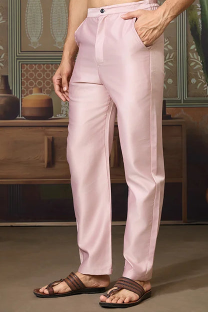 Pink Unique Color Embroidered Koti Kurta Pajama for Mens