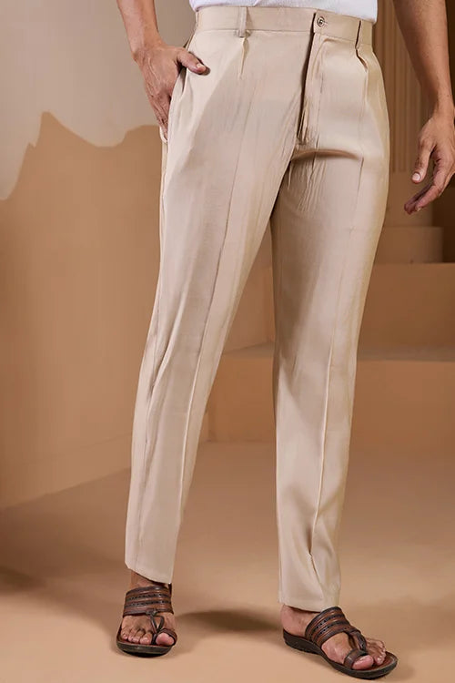 Elegant Fashionable Beige Koti Kurta Set for Mens Wear