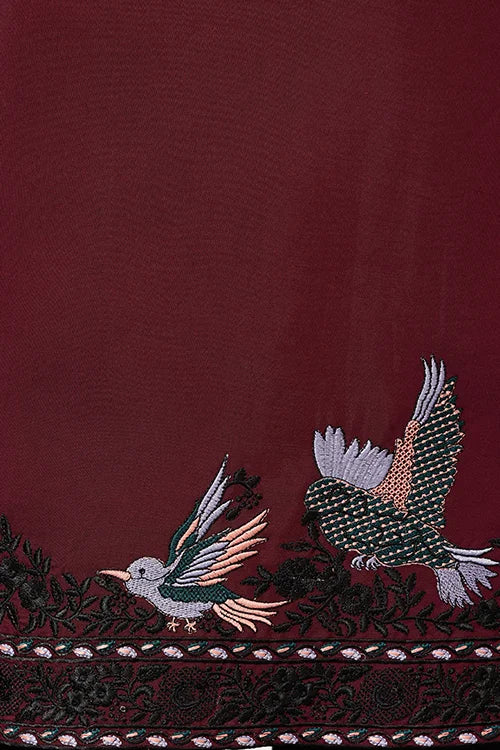 Vibrant Maroon Festive Kurta With Dupatta Set For Groom's Tribe