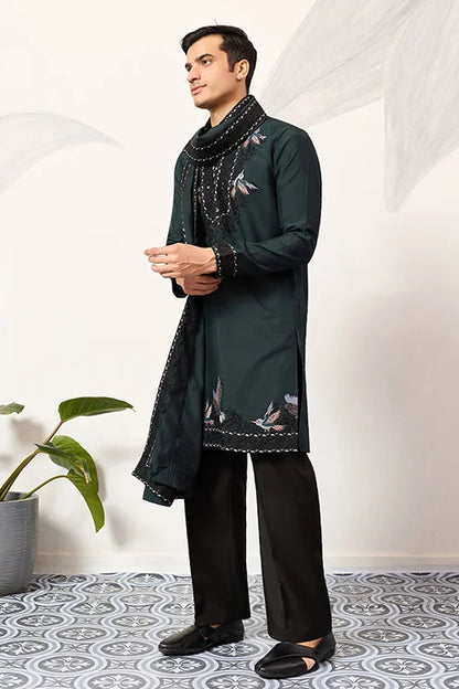 The Ultimate Designer Green Kurta With Dupatta For Mens Wear