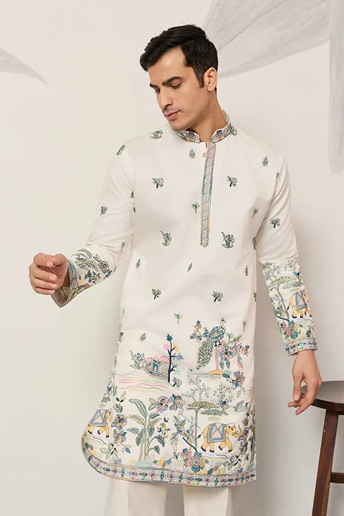 Luxury White Kurta for Indian Wedding Mens Wear