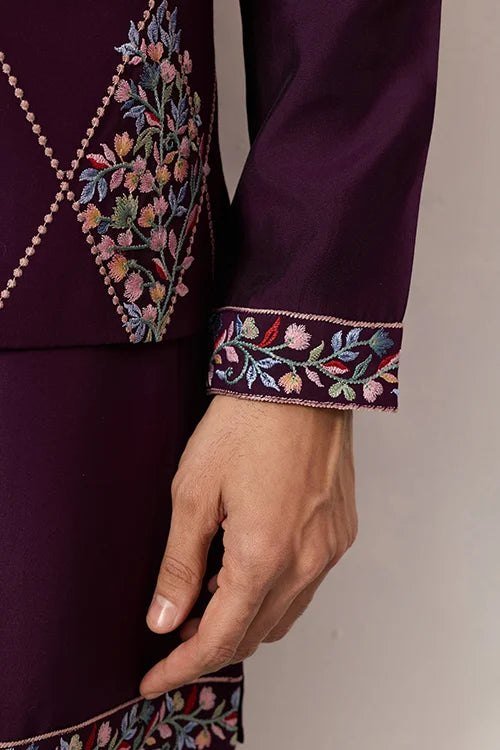 Premium Purple Koti Kurta Pajama for Wedding Wear