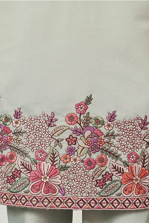 Pista Green Kurta Pant Set For Wedding & Festive Wear