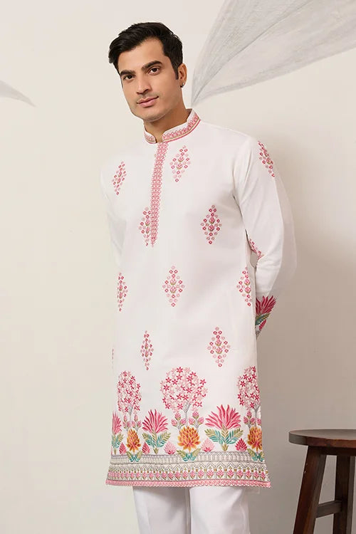 Royal Prince White Kurta Outfit For Mens Wear Collection