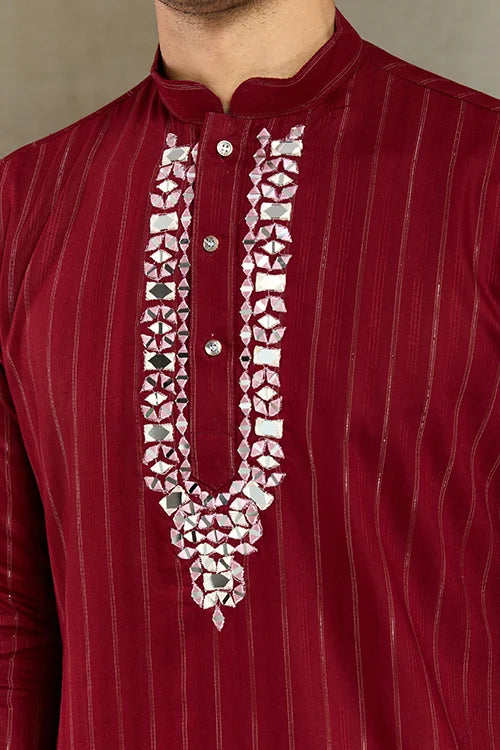 Designer Red Kurta with Dupatta for Festive Look
