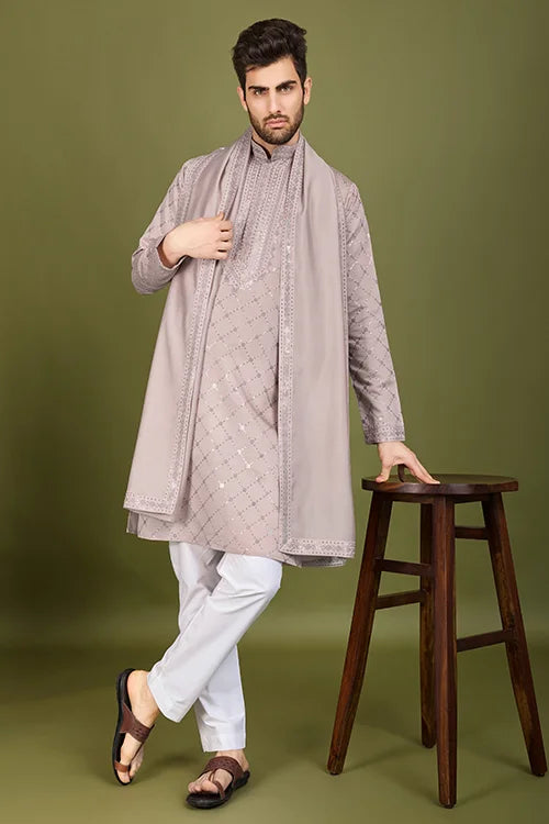 Designer Ivery Viscose Silk Kurta – Shubh Kala Store