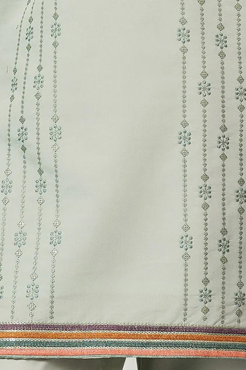 Ethnic Pista V Neck Kurta Pant Set For Mens Wear