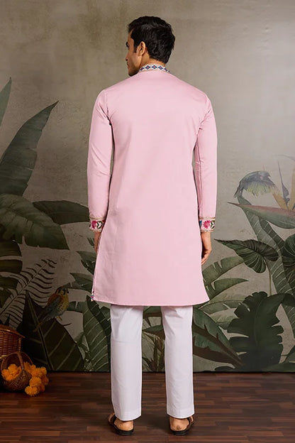 Pink Stylish Traditional Kurta for Mens Wear