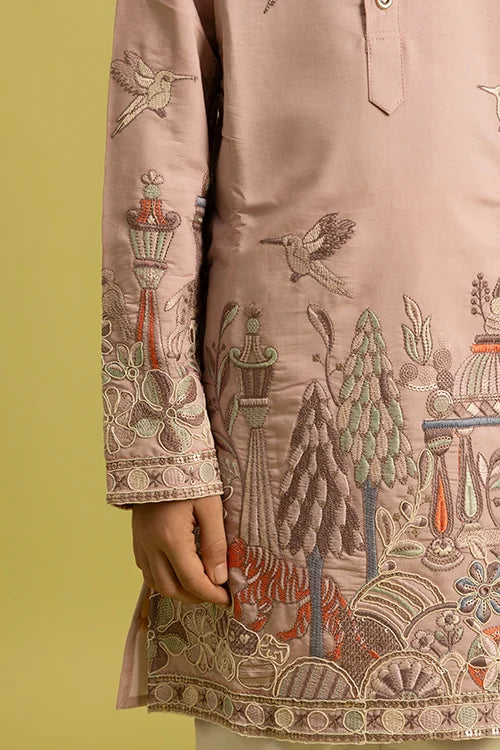 Premium Peach Color Vantara Style Boys Kurta with Pajama