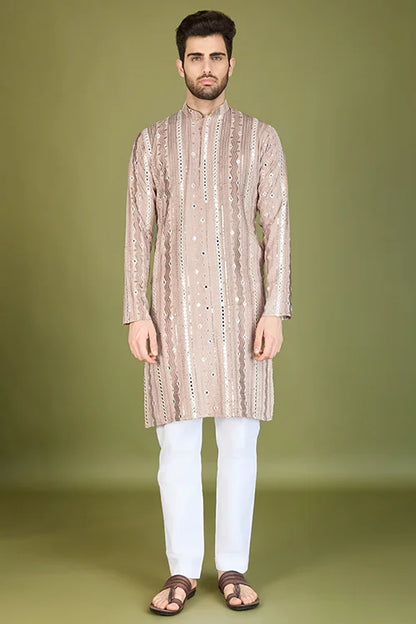Stylish Wedding Wear Heavy Embroidered Mens Kurta