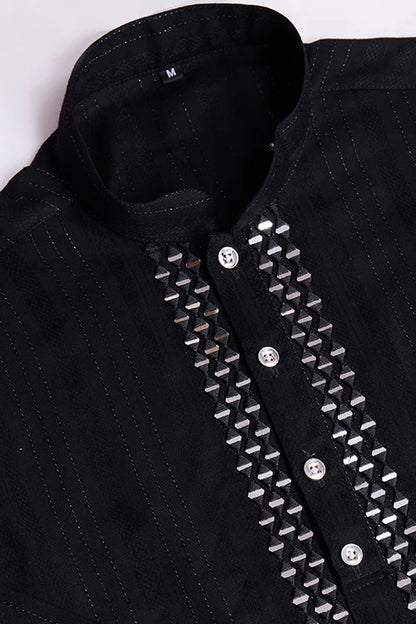 Black Viscose Designer Kurta With Pant & Dupatta