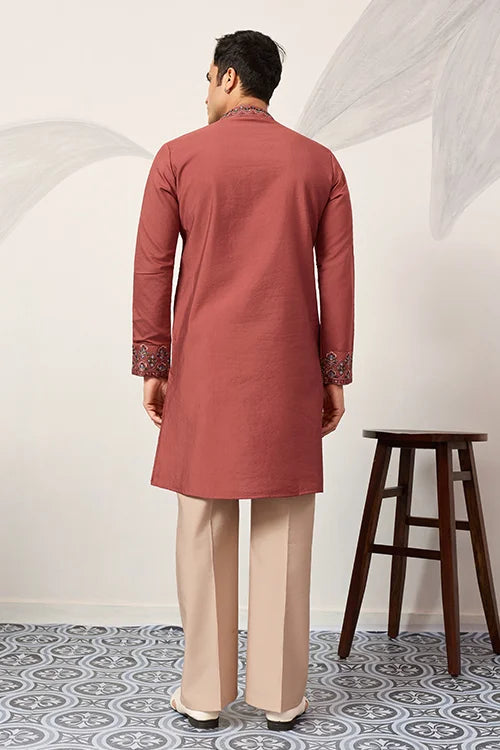 Luxury Royal Look Orange Kurta With Dupatta For Mens Collection