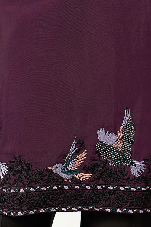 Purple Wedding Special Kurta With Dupatta For Mens Wear