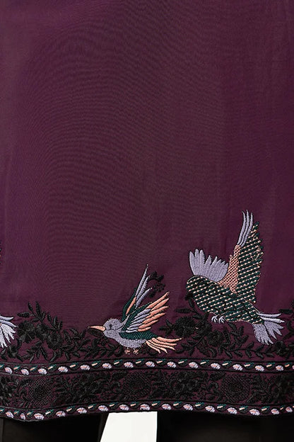 Purple Wedding Special Kurta With Dupatta For Mens Wear