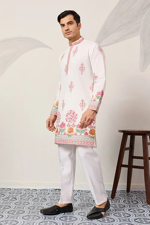 Royal Prince White Kurta Outfit For Mens Wear Collection