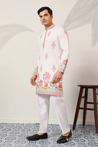 Royal Prince White Kurta Outfit For Mens Wear Collection