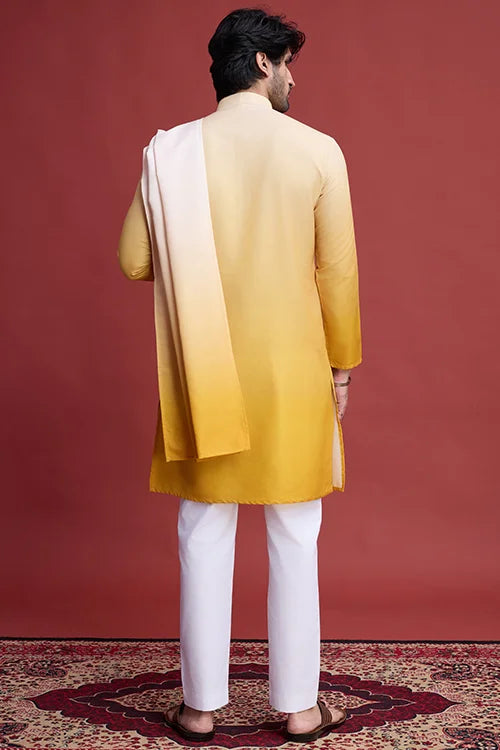 Stylish Designer Men’s Kurta Set With Real Mirror Work