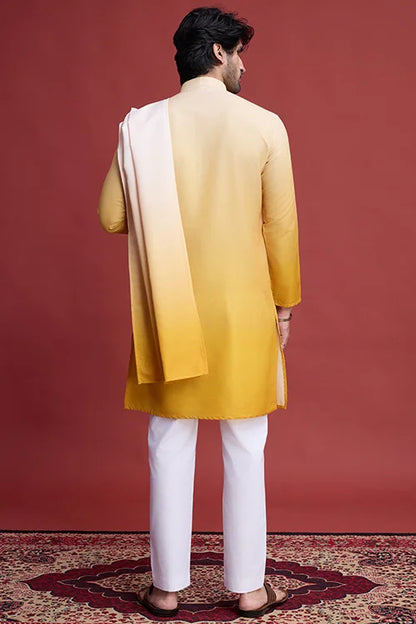 Stylish Designer Men’s Kurta Set With Real Mirror Work