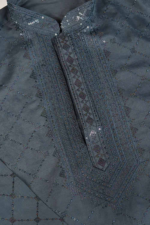Gray Latest Branded Kurta For Mens Wear