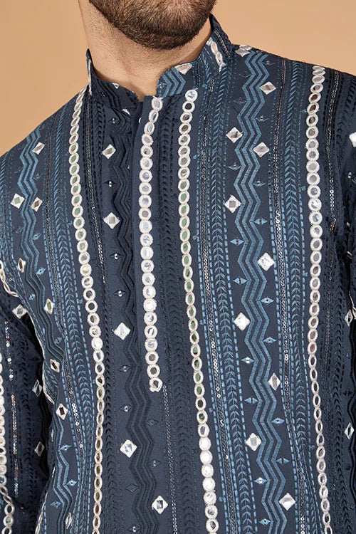 Exclusive Full Heavy Embroidered Wedding Special Mens Kurta
