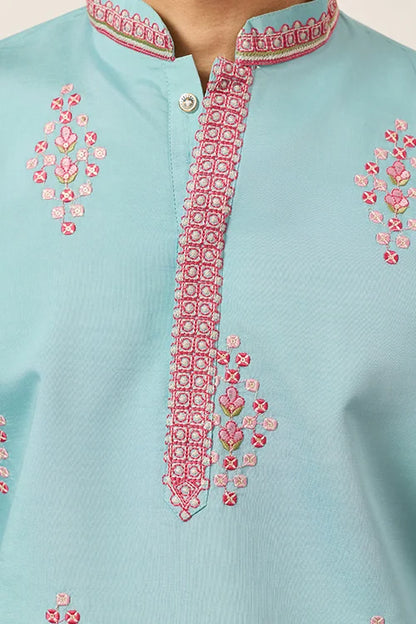 Sky Look Embroidered Work Ready Made Mens Wear Kurta