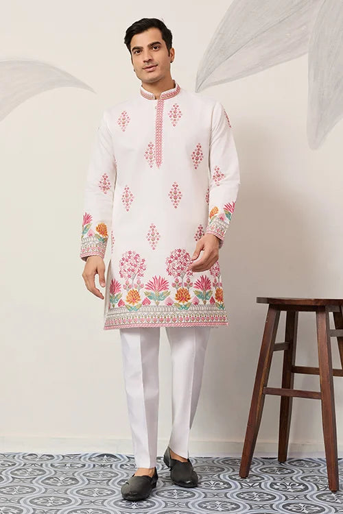 Royal Prince White Kurta Outfit For Mens Wear Collection