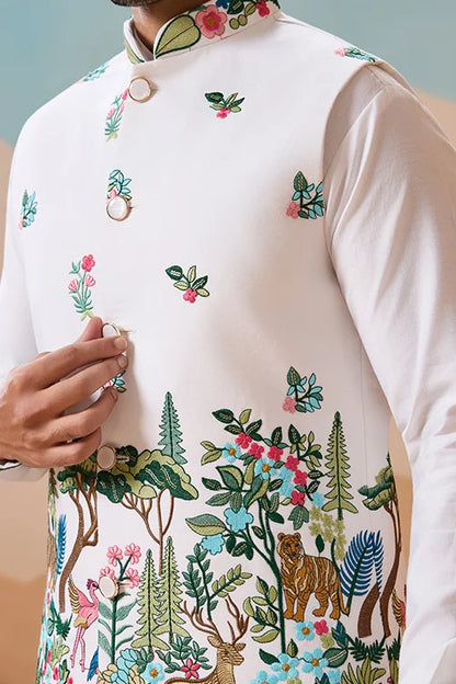 Vantara Style Premium White Mens Wear Koti Kurta Collection