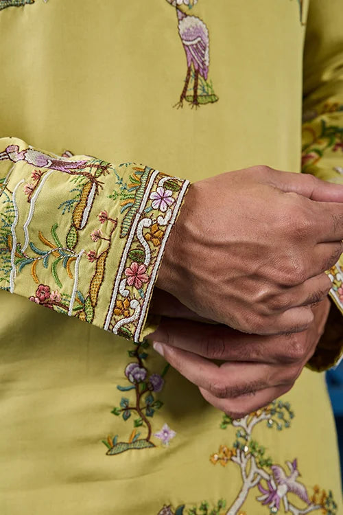 Haldi Special Yellow Outfit Kurta For Mens Wear Collection